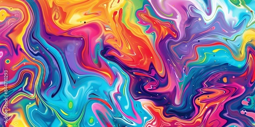 Psychedelic Swirl of Vivid Rainbow Colors