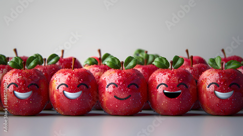 Fototapeta Naklejka Na Ścianę i Meble -  Superbe photo de fruits émojis qui sont jolis et qui rigolent