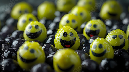 Superbe photo de fruits émojis qui sont jolis et qui rigolent photo