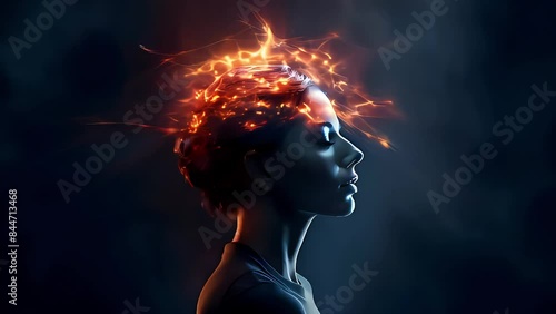 Video of woman developing her emotional intelligence. Concept exploring the mind, self-discovery, introspection, thinking process.