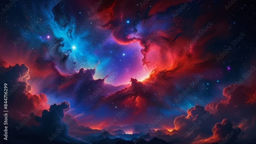 Beautiful nebulae and stars in the night sky. Supernova background wallpaper Beautiful nebulae and stars in the night sky. Supernova background wallpaper