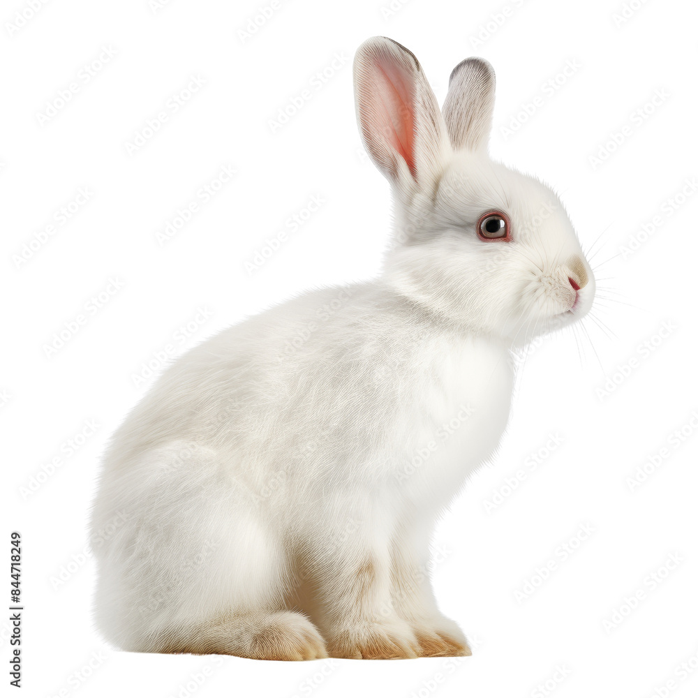 white rabbit isolated on transparent background cutout white rabbit isolated on transparent background cutout