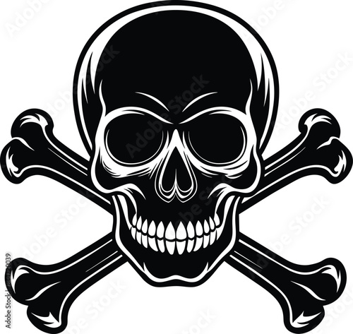 skull and crossbones illustration isolated on white background eps 10