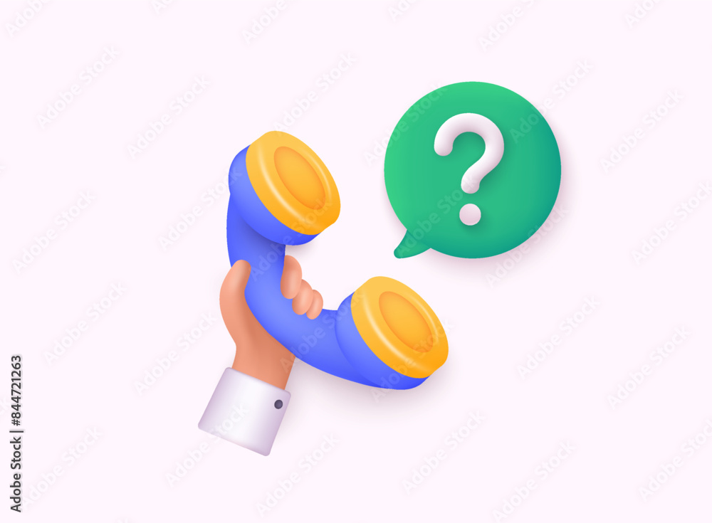 3d call center icon and bubble talk. Talking with service call support hotline and call center icon 3d concept. answer talk with service, Question mark. 3d call center icon and bubble talk. Talking with service call support hotline and call center icon 3d concept. answer talk with service, Question mark.