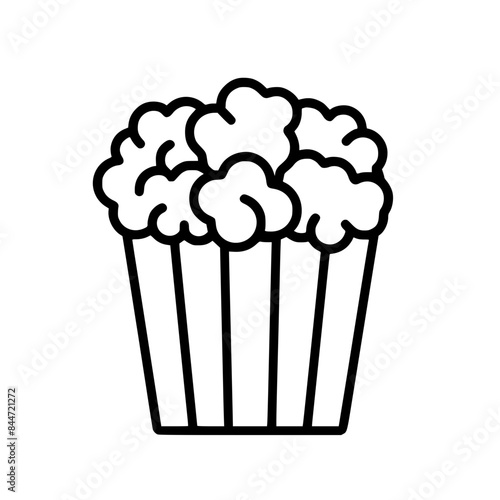 Popcorn icon, pop icon, bucket icon, cinema icon, corn icon, snack icon, box icon, entertainment icon, graphic icon, pictogram icon, marketing icon, popcorn, food, snack, box, movie, icon, isolated, 