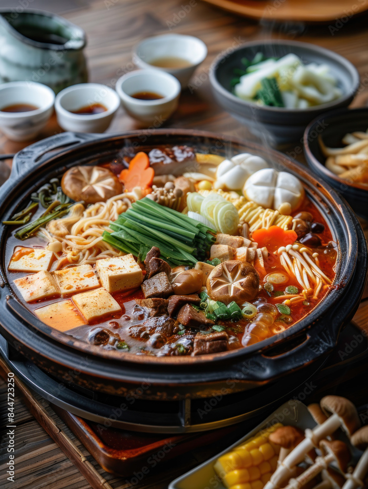 A steaming bowl of spicy Thai chicken with green vegetables and rice, a delicious and healthy meal A steaming bowl of spicy Thai chicken with green vegetables and rice, a delicious and healthy meal