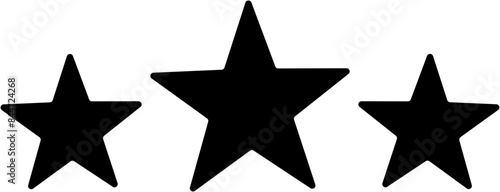 Three stars rating feedback satisfaction flat icon symbol