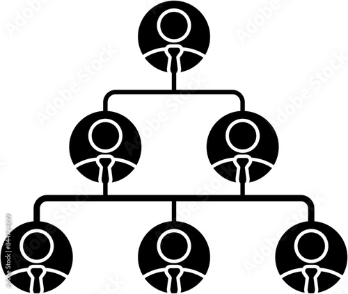 Business organization structure Hierarchical pyramid people management model flat icon symbol