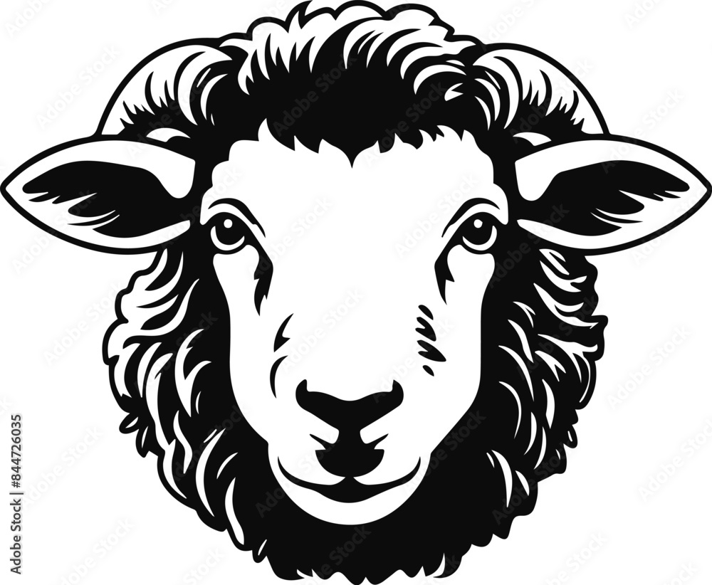 sheep head silhouette vector illustration sheep head silhouette vector illustration