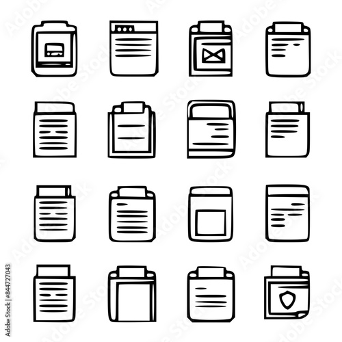 document icon, business icon, symbol icon, archive icon, contract icon, file icon, office icon, computer icon, message icon, web icon, folder icon, graphic icon, portfolio icon, magnifying glass icon,