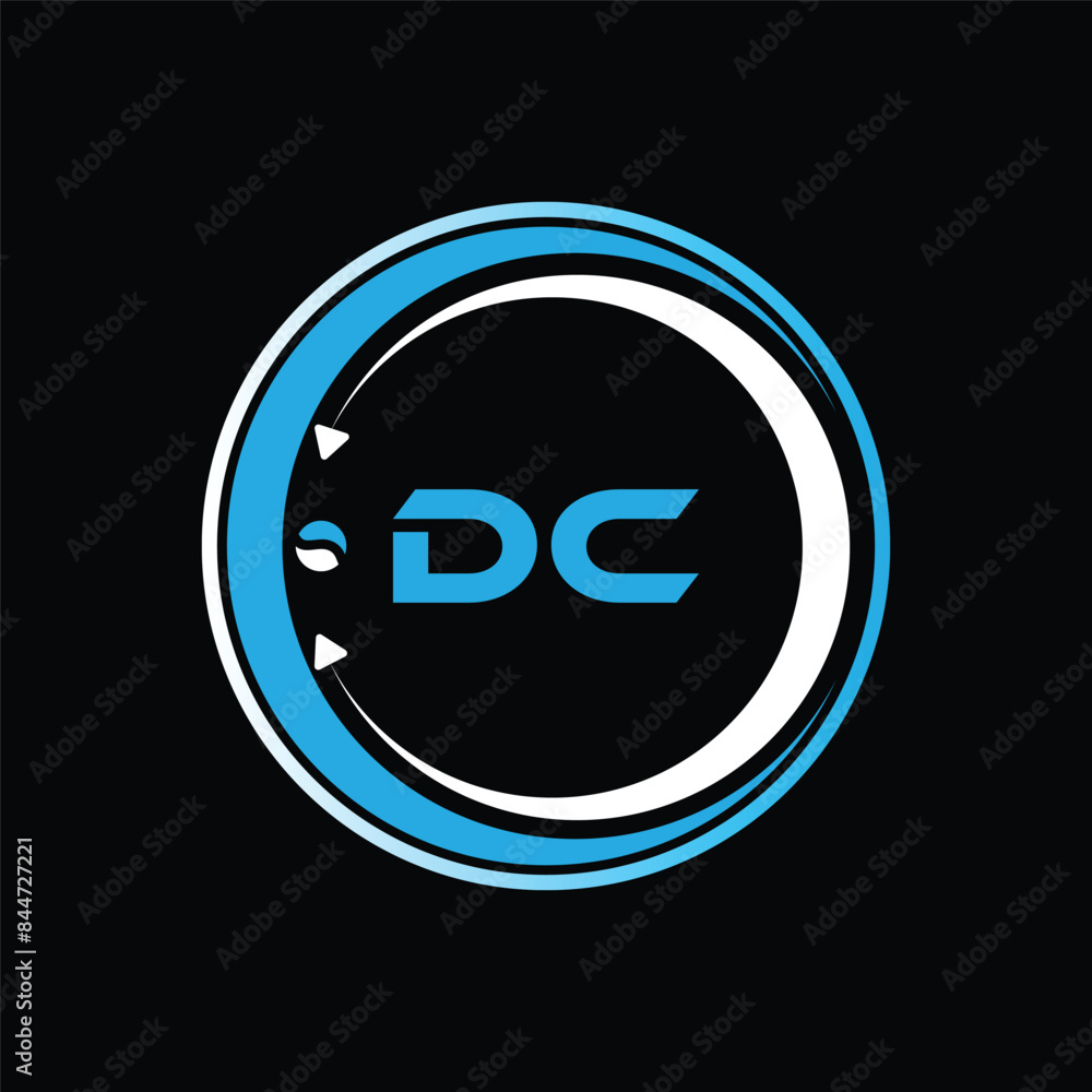 DC letter logo design with a circle shape DC Logo design. DC letter logo creative design. DC unique design. DC letter logo design on black background. DC letter logo design with a circle shape DC Logo design. DC letter logo creative design. DC unique design. DC letter logo design on black background.