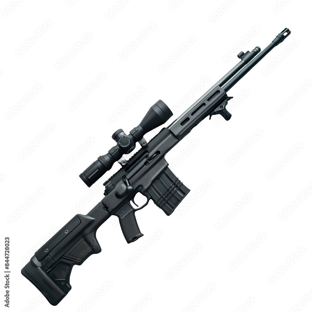 sniper rifle isolated on transparent png background. A black rifle with a scope on it sniper rifle isolated on transparent png background. A black rifle with a scope on it