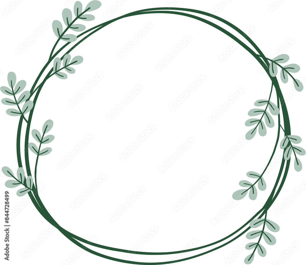 Fototapeta premium Wreath of floral and flower illustration.