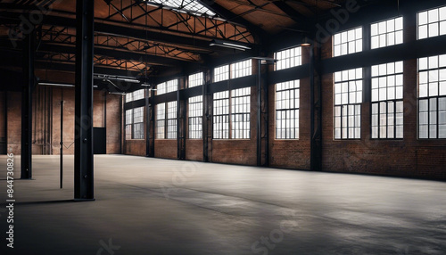 Industrial Loft Style Warehouse Interior Background  High-Resolution Digital Download  Urban Photography