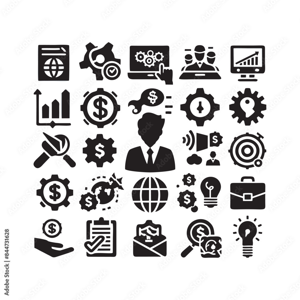 marketing business icon collection marketing business icon collection