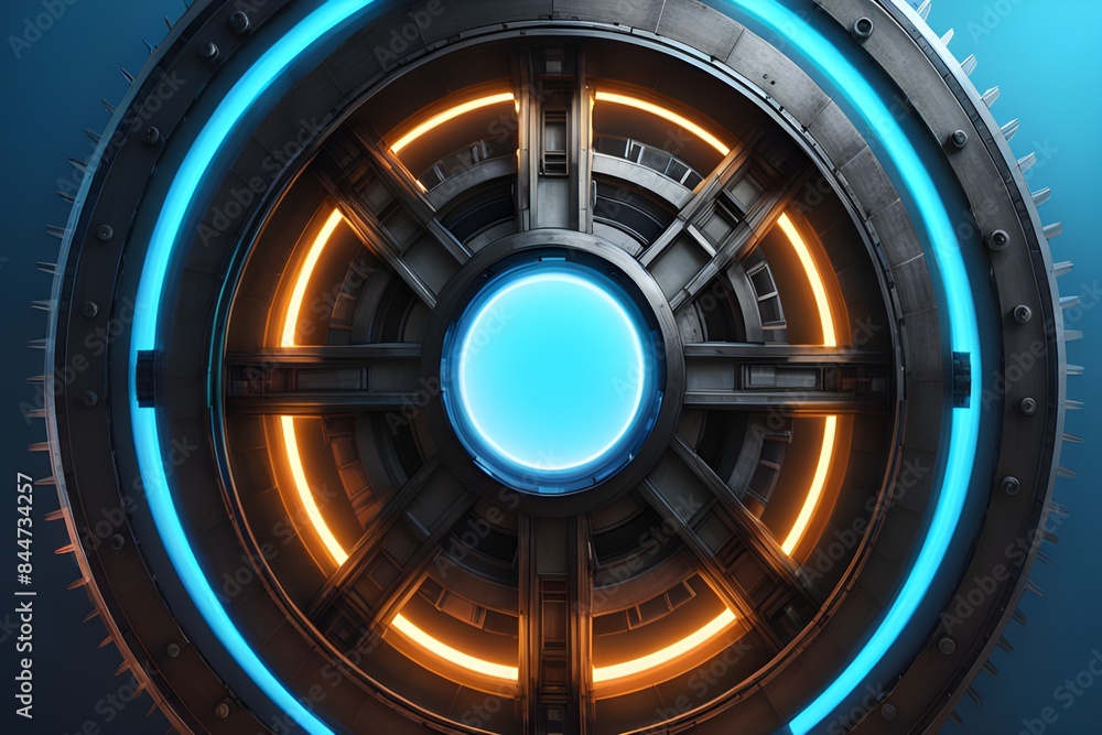 Naklejka premium circular neon glow