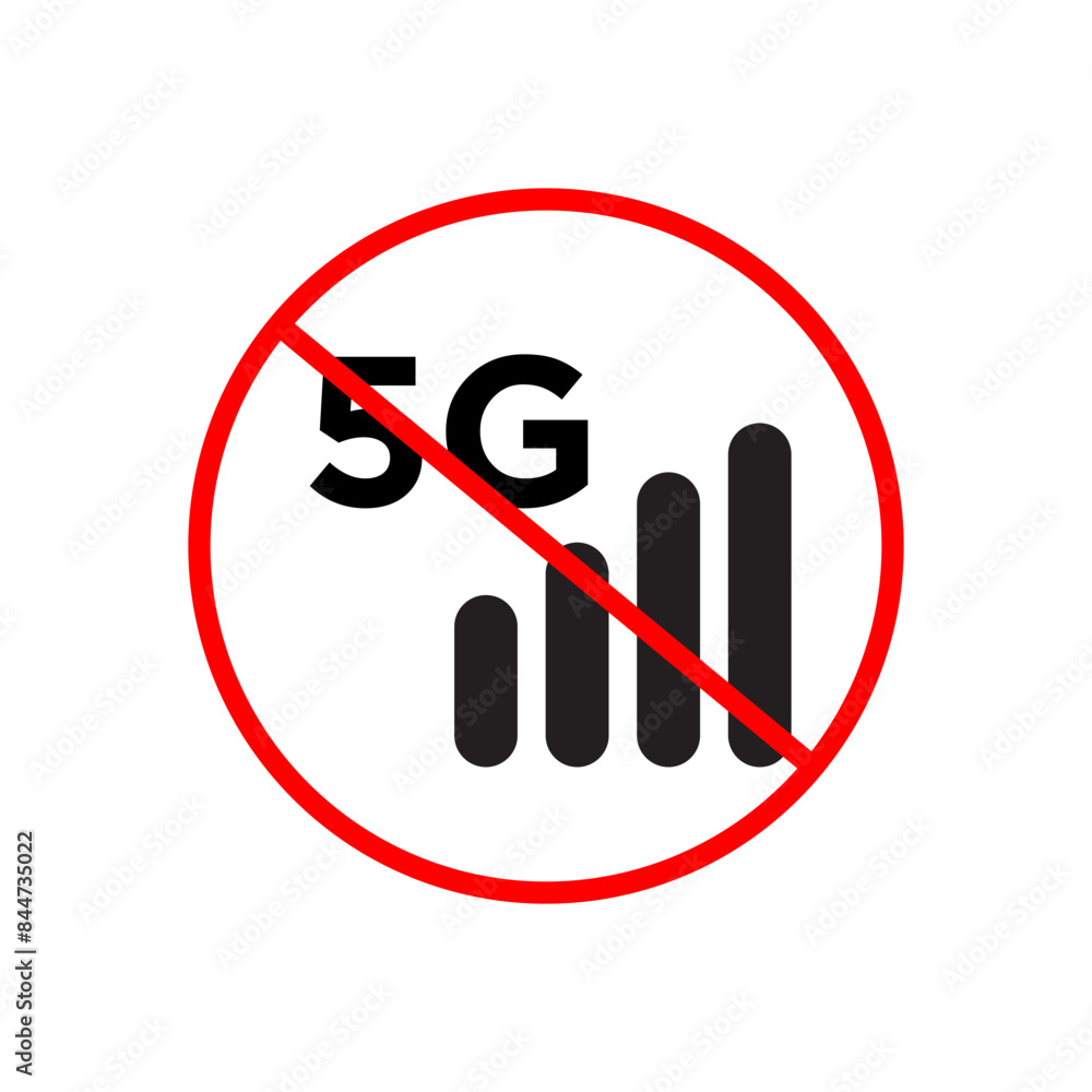 No 5G Signal Zone Sign Restrict 5G Use in Specific Areas No 5G Signal Zone Sign Restrict 5G Use in Specific Areas