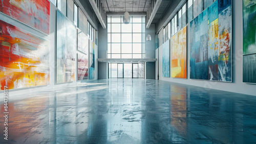 Classic Art Museum with Traditional Background