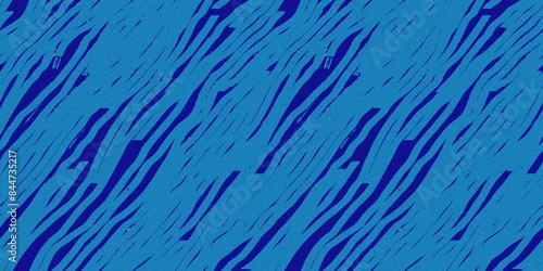 Summer blue dyed wave water pattern with broken linear stripe effect. Fresh blue underwater texture background for modern seamless nautical maritime organic style. 