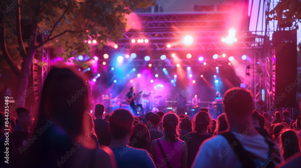 Concert Crowd Enjoying Live Music Performance at Night Concert Crowd Enjoying Live Music Performance at Night