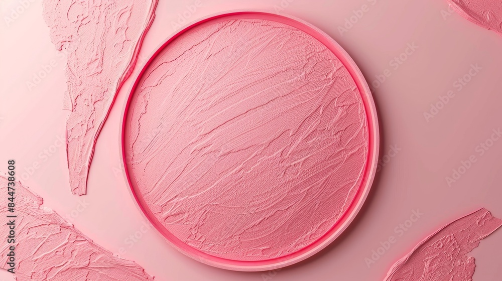 A pink cloth with a white circle in the middle A pink cloth with a white circle in the middle