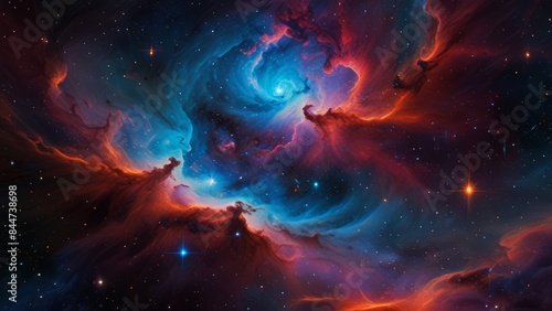 Beautiful nebulae and stars in the night sky. Supernova background wallpaper