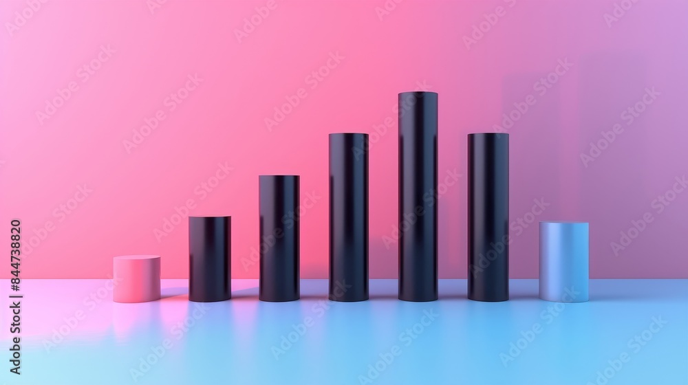 A series of tall, thin, black A series of tall, thin, black