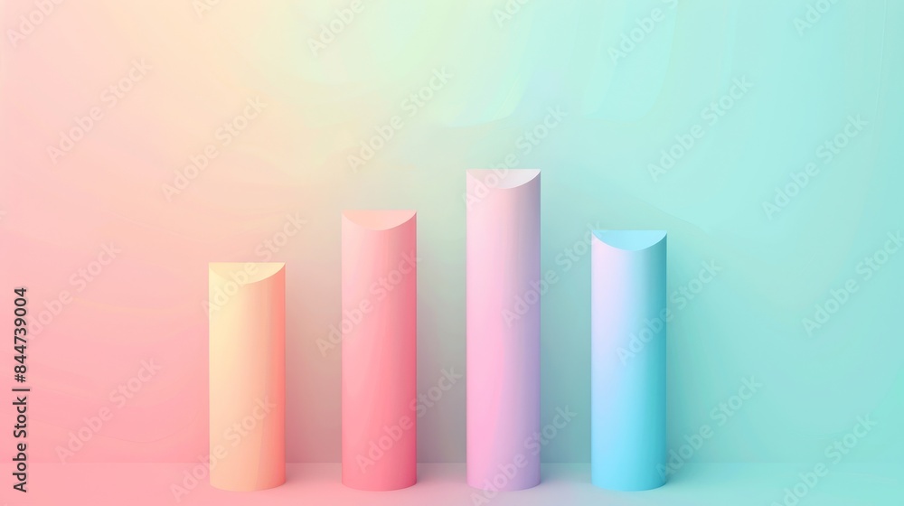 A series of colorful cylinders arranged in a row A series of colorful cylinders arranged in a row