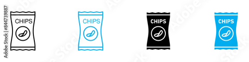 Crispy Chips Icon Ideal for Snack and Food-Related Designs