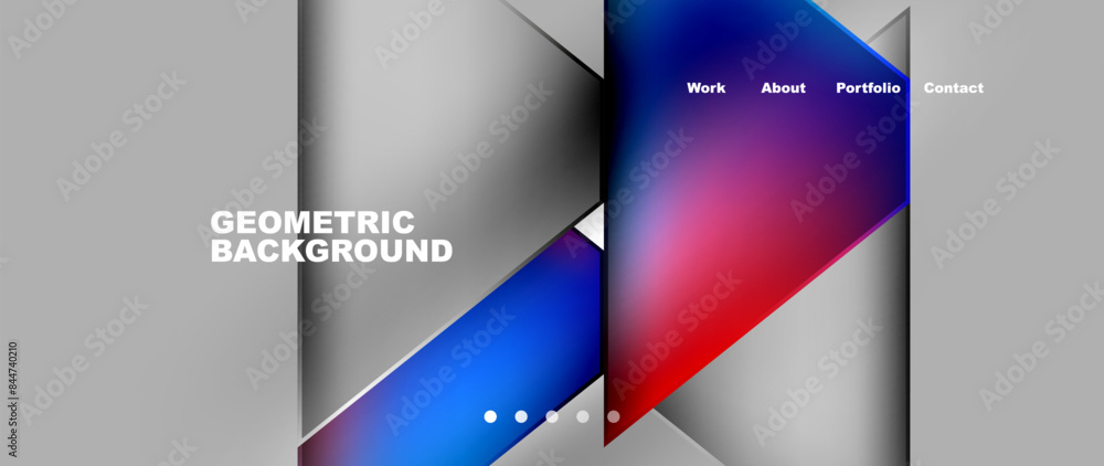 Naklejka premium Metal triangles with colorful bright triangles. Geometric modern minimalist design template