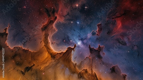 Beautiful nebulae and stars in the night sky. Supernova background wallpaper