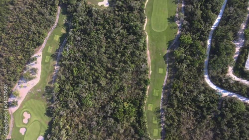 Aerial view of Golf Course in the Caribbean photo