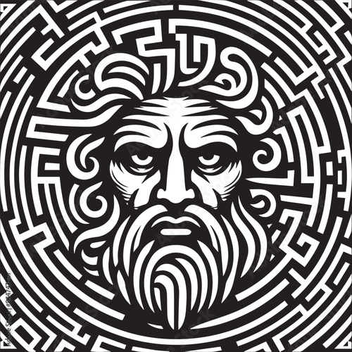 Editable ancient god illustration