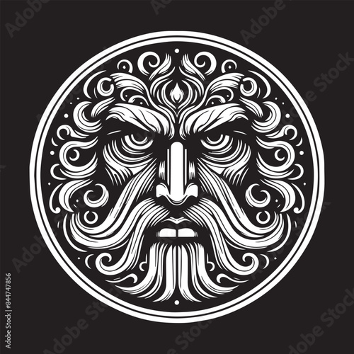 Editable ancient god illustration
