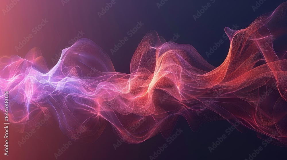 Fototapeta premium The image is a computer generated wave with orange and blue colors