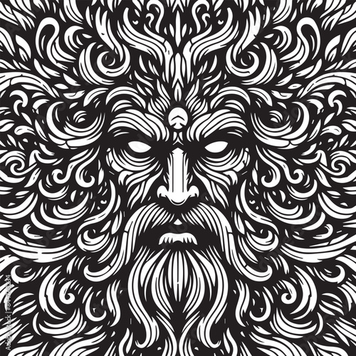 Editable ancient god illustration