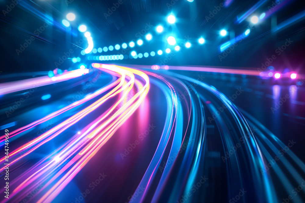Midnight Acceleration: Blurred Car Lights on City Road with Police Lines in High Details - 8k UHD Night Motion Effect Midnight Acceleration: Blurred Car Lights on City Road with Police Lines in High Details - 8k UHD Night Motion Effect