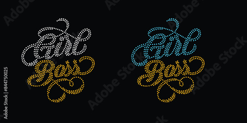 Rhinestone vector t-shirt Design. rhinestone elephant vector design for Illustration of collar neck decoration with rhinestones in the form of a necklace. Flower  Transfer  Rhinestone