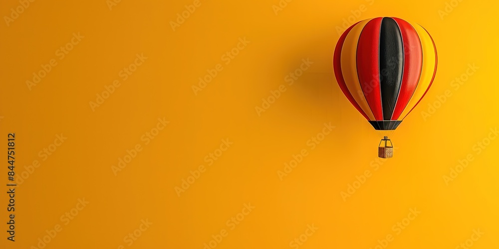 Obraz premium Colorful hot air balloons flying on the orange background