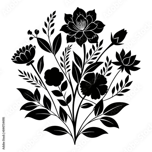 black and white floral background