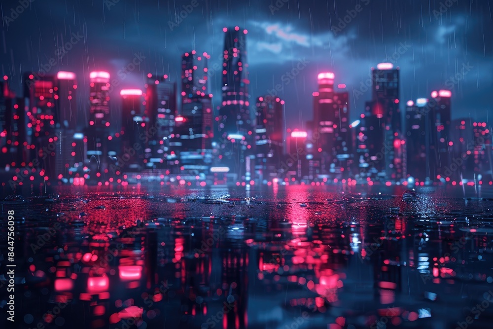 Fototapeta premium Lights of bustling city professional photography