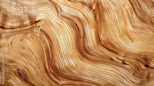 The image is a close-up of a wooden surface. The wood grain is very visible, and the colors are warm and inviting. © Nijat