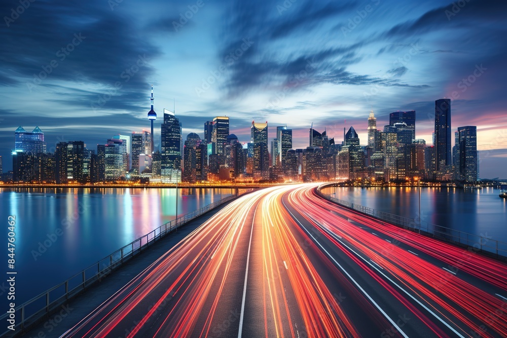 Fototapeta premium city skyline at night