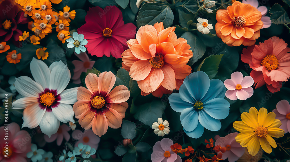 beautiful detailed colorful flowers seamless pattern, scandinavian art beautiful detailed colorful flowers seamless pattern, scandinavian art