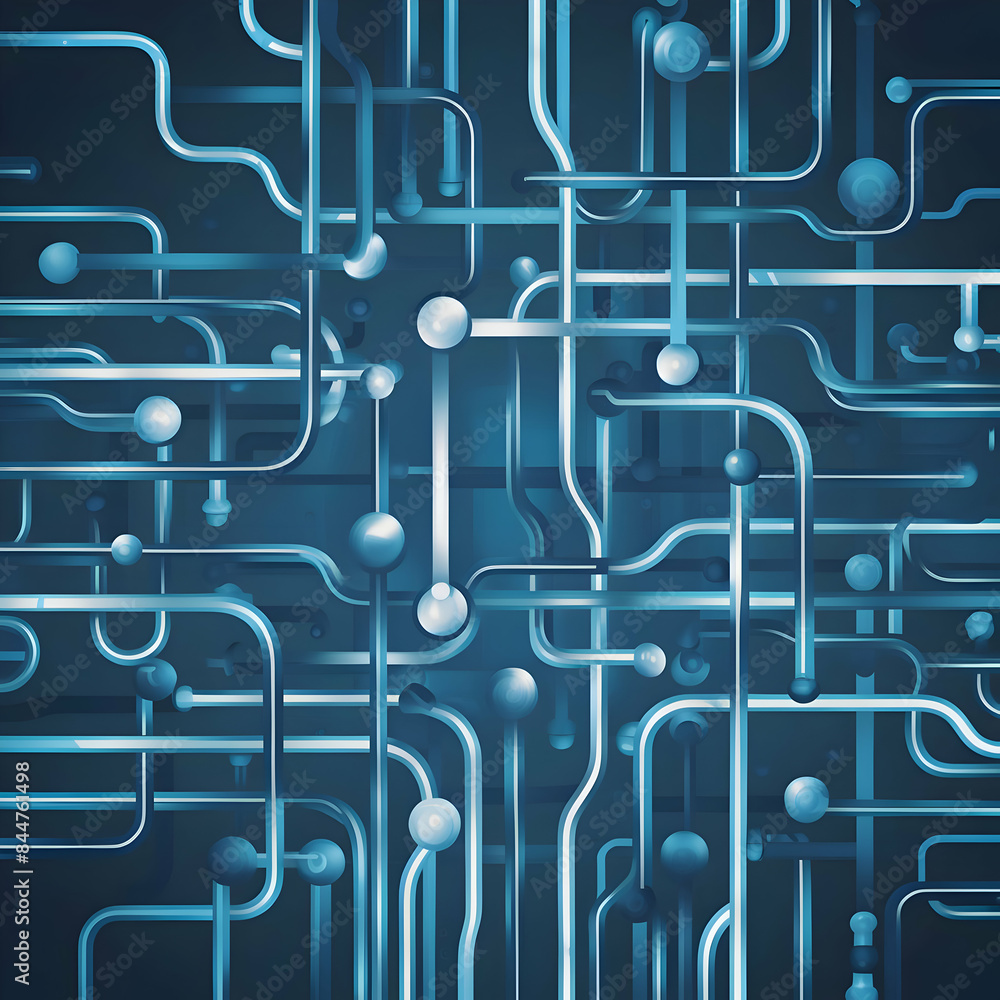 Abstract Network Connections with Blue-Toned Dots and Lines Abstract Network Connections with Blue-Toned Dots and Lines