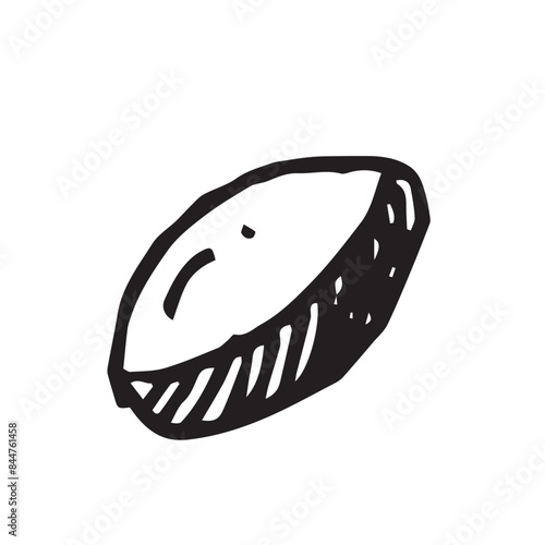 Plum fruit hand drawn vector illustration on isolated white background