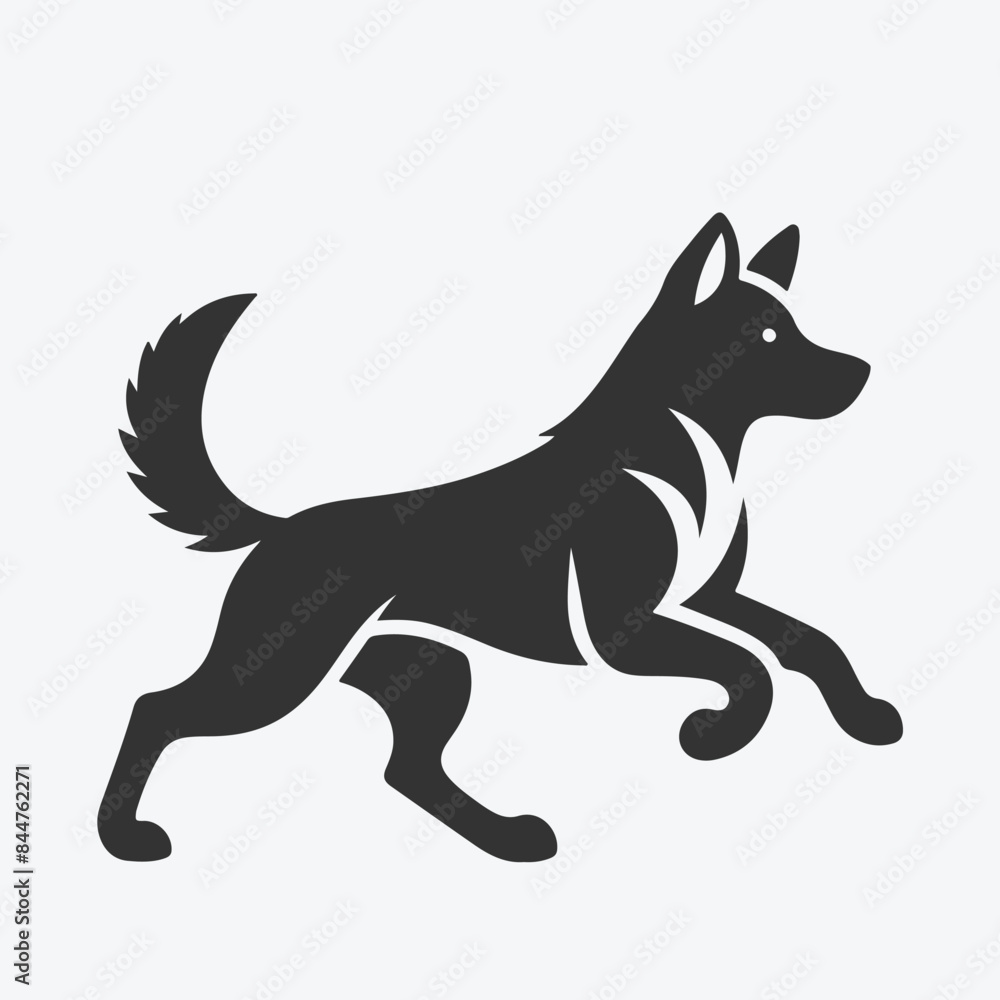 Dynamic Silhouette Vector of Running Dog, Perfect for All Your Creative Projects Dynamic Silhouette Vector of Running Dog, Perfect for All Your Creative Projects