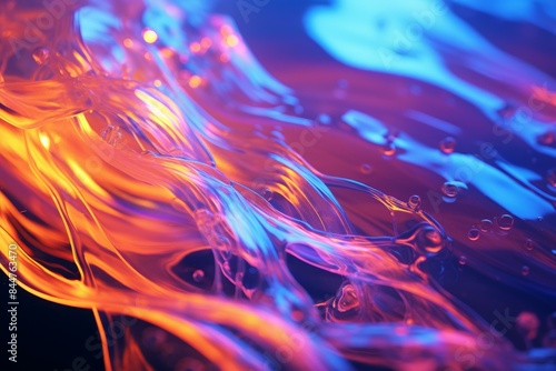 Vibrant close-up of swirling neon-colored fibers with a glowing, dreamlike quality