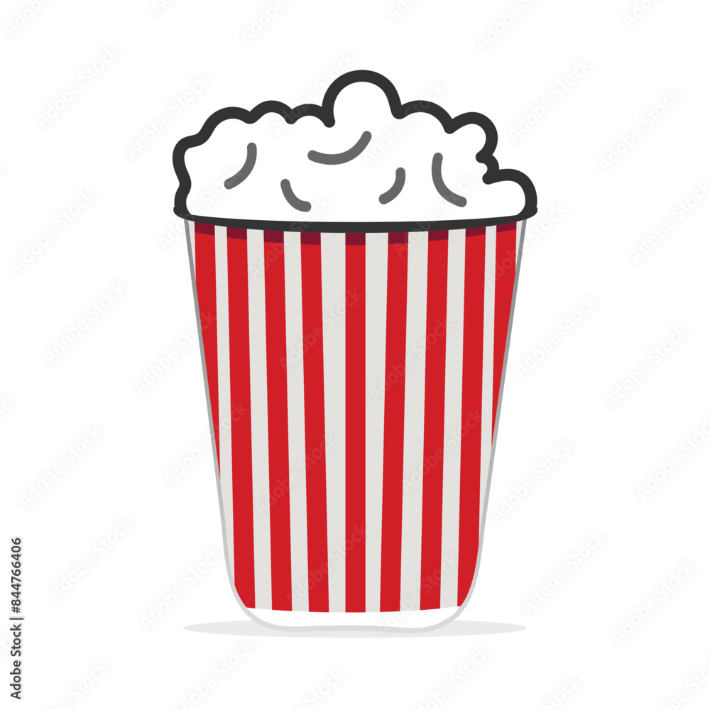 Popcorn cinema icon in red striped paper vector Popcorn cinema icon in red striped paper vector