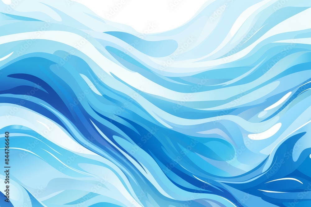 Vibrant abstract illustration with smooth wavy patterns in shades of blue Vibrant abstract illustration with smooth wavy patterns in shades of blue
